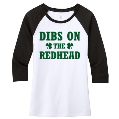 Funny St. Patrick's Day - Dibs On The Redhead Women's Tri-Blend 3/4-Sleeve Raglan Shirt