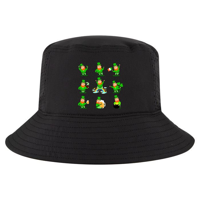 Funny St. Patrick's Day Shamrock Beer Leprechaun Emojis Cool Comfort Performance Bucket Hat