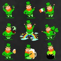 Funny St. Patrick's Day Shamrock Beer Leprechaun Emojis Cool Comfort Performance Bucket Hat