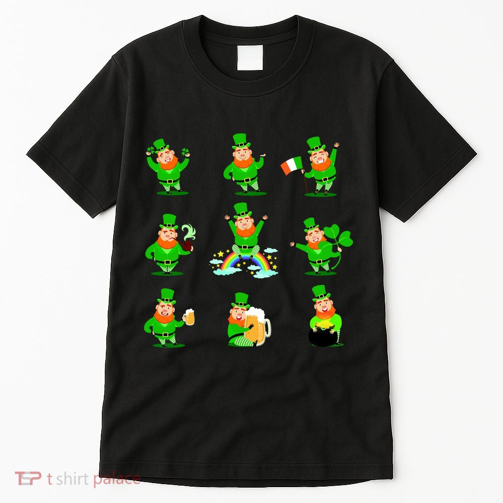 Funny St. Patrick's Day Shamrock Beer Leprechaun Emojis Tall T-Shirt