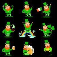 Funny St. Patrick's Day Shamrock Beer Leprechaun Emojis 16 in Basic Backpack