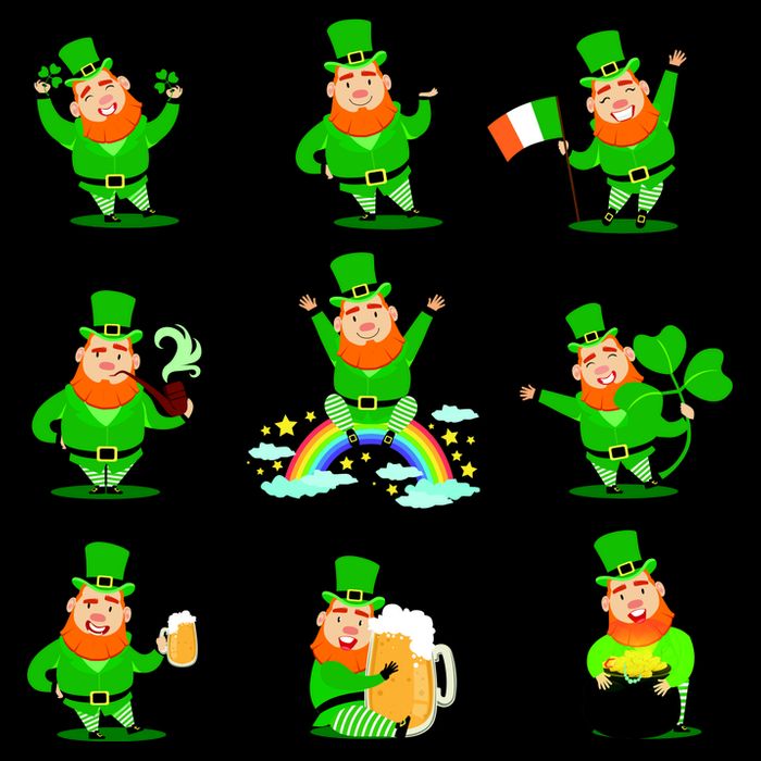 Funny St. Patrick's Day Shamrock Beer Leprechaun Emojis 16 in Basic Backpack