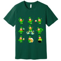 Funny St. Patrick's Day Shamrock Beer Leprechaun Emojis Premium T-Shirt