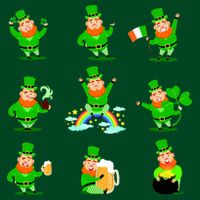 Funny St. Patrick's Day Shamrock Beer Leprechaun Emojis Premium T-Shirt