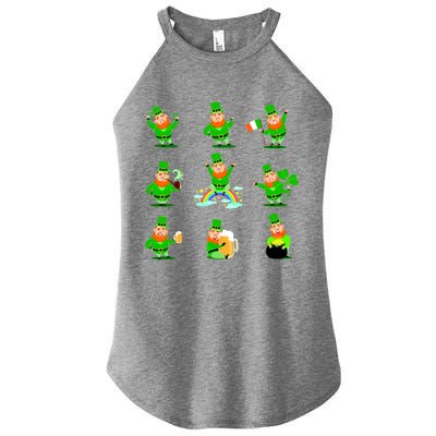 Funny St. Patrick's Day Shamrock Beer Leprechaun Emojis Women’s Perfect Tri Rocker Tank