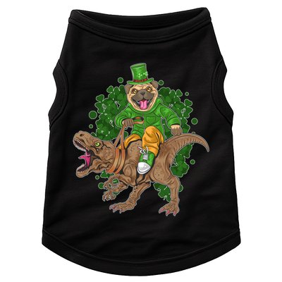 Funny St Patrick Pug On T-Rex Doggie Tank