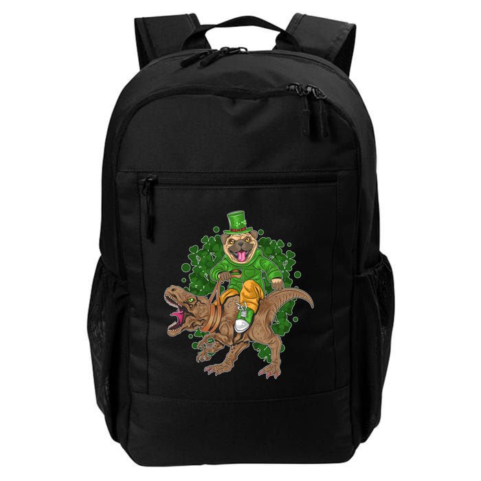Funny St Patrick Pug On T-Rex Backpack