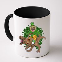 Funny St Patrick Pug On T-Rex Mug