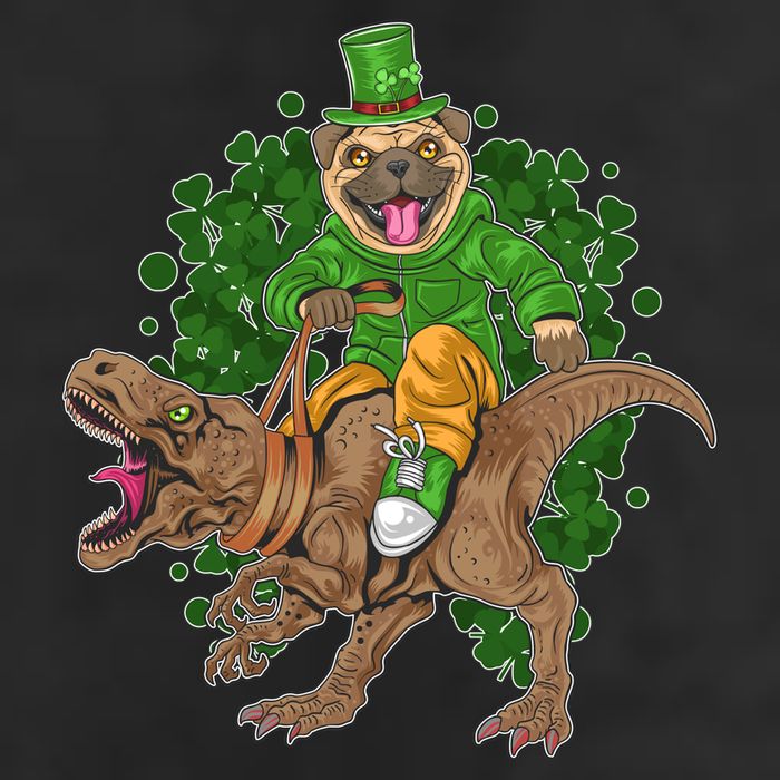 Funny St Patrick Pug On T-Rex 11oz C Handle Ceramic Mug