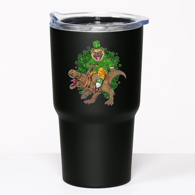 Funny St Patrick Pug On T-Rex Tumbler