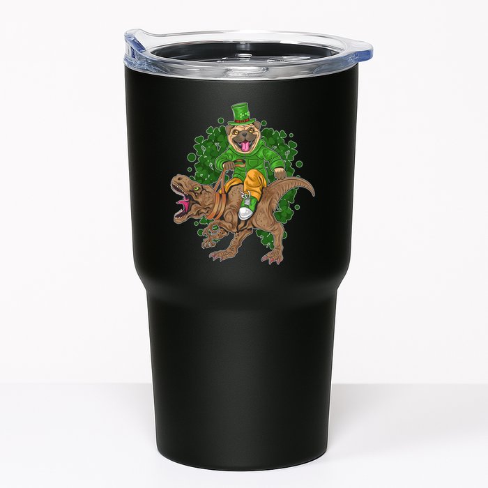 Funny St Patrick Pug On T-Rex Tumbler