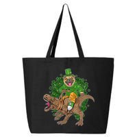 Funny St Patrick Pug On T-Rex 25L Jumbo Tote