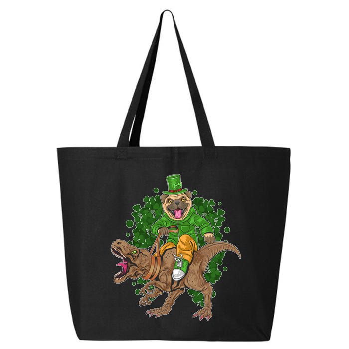 Funny St Patrick Pug On T-Rex 25L Jumbo Tote