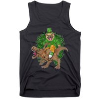 Funny St Patrick Pug On T-Rex Tank Top