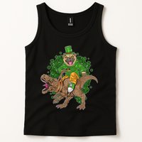 Funny St Patrick Pug On T-Rex Tank Top