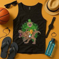 Funny St Patrick Pug On T-Rex Tank Top