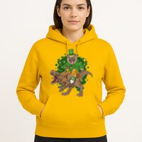 Funny St Patrick Pug On T-Rex Hoodie