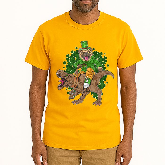 Funny St Patrick Pug On T-Rex Tall T-Shirt