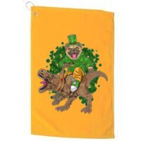 Funny St Patrick Pug On T-Rex Golf Towel