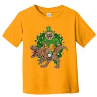 Funny St Patrick Pug On T-Rex Toddler T-Shirt
