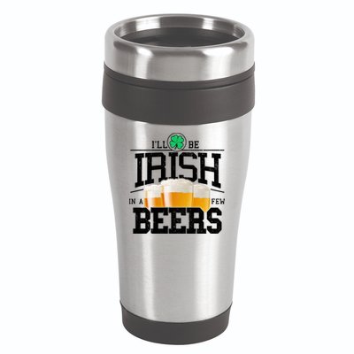 Funny St Patricks Day - I'll Be Irish In A Few Beers 16oz Travel Tumbler