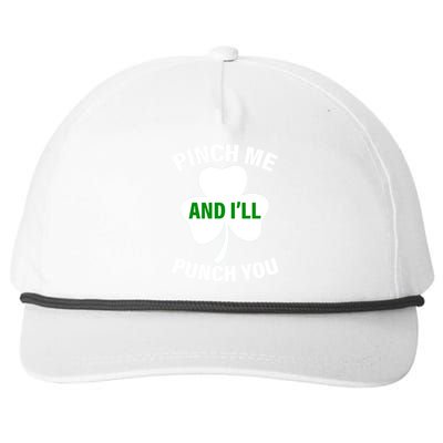 Funny St Patricks Day - Pinch Me I'll Punch You Snapback Five-Panel Rope Hat