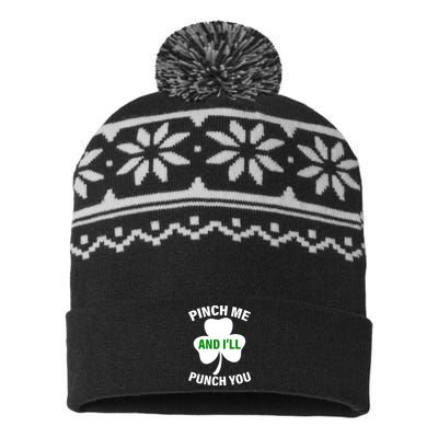 Funny St Patricks Day - Pinch Me I'll Punch You USA-Made Snowflake Beanie