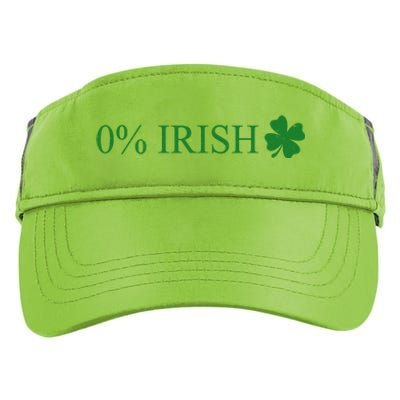 Funny St Patrick's Day 0 Percent Zero Percent Irish Adult Drive Performance Visor