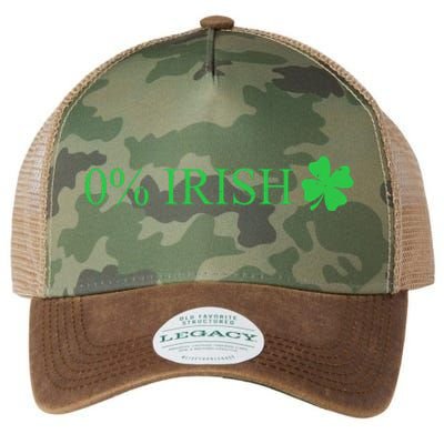 Funny St Patrick's Day 0 Percent Zero Percent Irish Legacy Tie Dye Trucker Hat