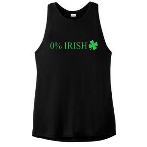 Funny St Patrick's Day 0 Percent Zero Percent Irish Ladies PosiCharge Tri-Blend Wicking Tank