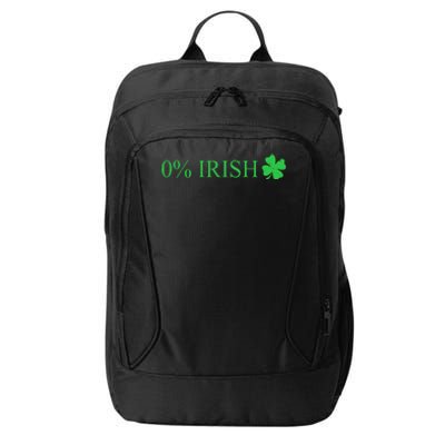 Funny St Patrick's Day 0 Percent Zero Percent Irish City Backpack