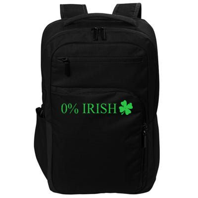 Funny St Patrick's Day 0 Percent Zero Percent Irish Impact Tech Backpack