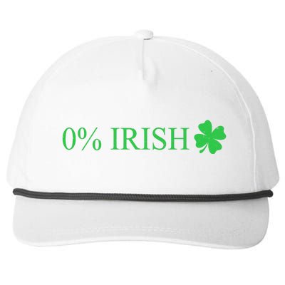 Funny St Patrick's Day 0 Percent Zero Percent Irish Snapback Five-Panel Rope Hat