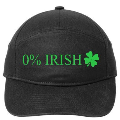 Funny St Patrick's Day 0 Percent Zero Percent Irish 7-Panel Snapback Hat