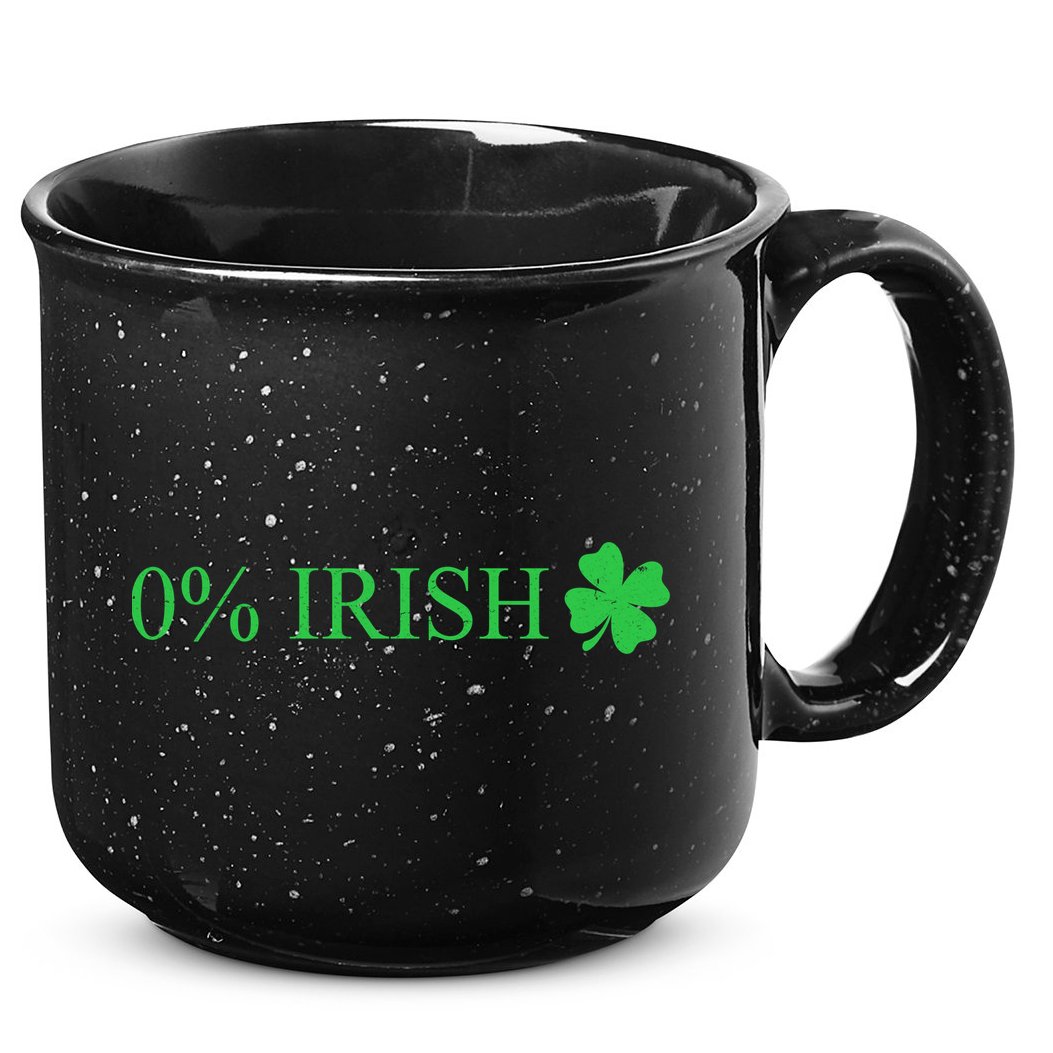 Funny St Patrick's Day 0 Percent Zero Percent Irish 15oz Campfire Ceramic Mug