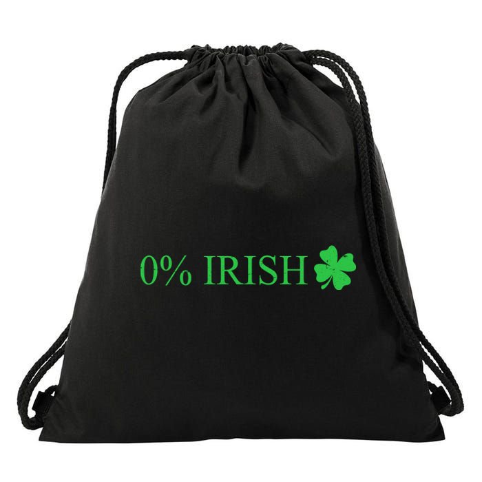 Funny St Patrick's Day 0 Percent Zero Percent Irish Drawstring Bag