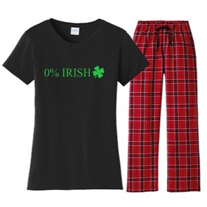 Funny St Patrick's Day 0 Percent Zero Percent Irish Women's Flannel Pajama Set