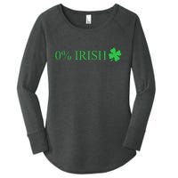 Funny St Patrick's Day 0 Percent Zero Percent Irish Women's Perfect Tri Tunic Long Sleeve Shirt