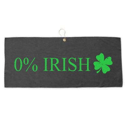 Funny St Patrick's Day 0 Percent Zero Percent Irish Large Microfiber Waffle Golf Towel