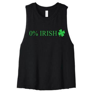 Funny St Patrick's Day 0 Percent Zero Percent Irish Women's Racerback Cropped Tank