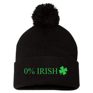 Funny St Patrick's Day 0 Percent Zero Percent Irish Pom Pom 12in Knit Beanie