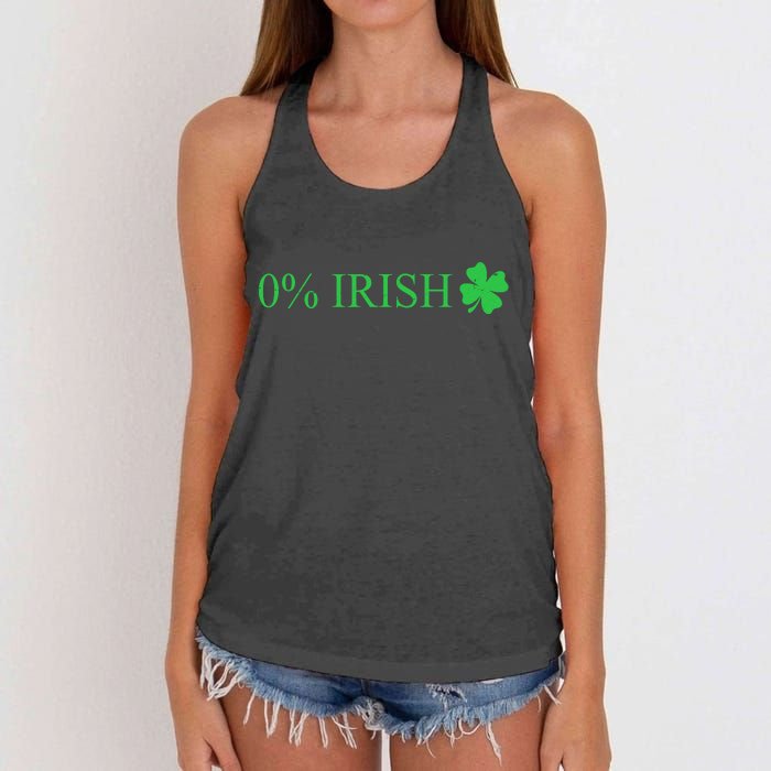 Funny St Patrick's Day 0 Percent Zero Percent Irish Women's Knotted Racerback Tank