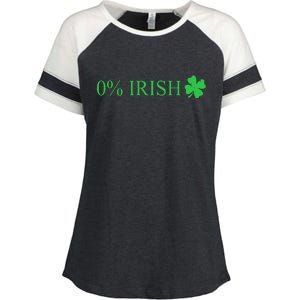 Funny St Patrick's Day 0 Percent Zero Percent Irish Enza Ladies Jersey Colorblock Tee