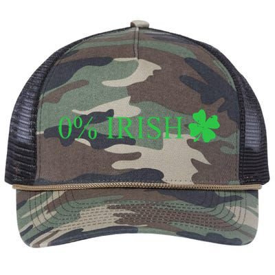 Funny St Patrick's Day 0 Percent Zero Percent Irish Retro Rope Trucker Hat Cap