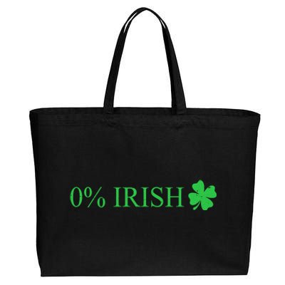 Funny St Patrick's Day 0 Percent Zero Percent Irish Cotton Canvas Jumbo Tote