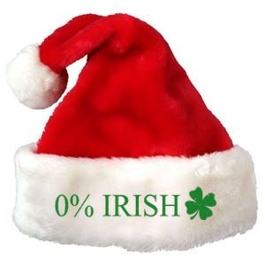 Funny St Patrick's Day 0 Percent Zero Percent Irish Premium Christmas Santa Hat