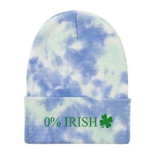 Funny St Patrick's Day 0 Percent Zero Percent Irish Tie Dye 12in Knit Beanie