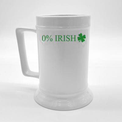 Funny St Patrick's Day 0 Percent Zero Percent Irish Beer Stein