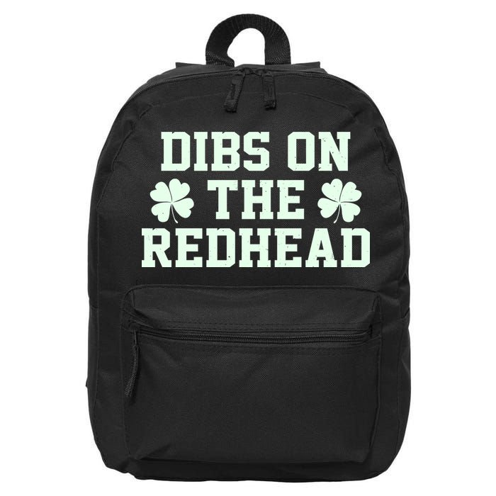 Funny St Patrick's Day Dibs On The Redhead 16 in Basic Backpack