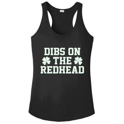 Funny St Patrick's Day Dibs On The Redhead Ladies PosiCharge Competitor Racerback Tank